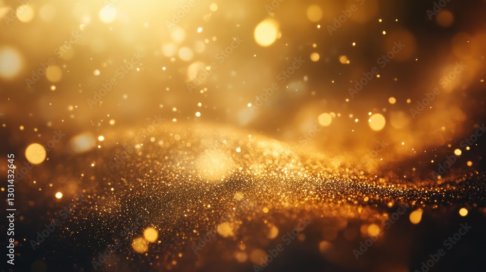 A golden particle filled background with sparkling bokeh light effects A golden particle filled background with sparkling bokeh light effects