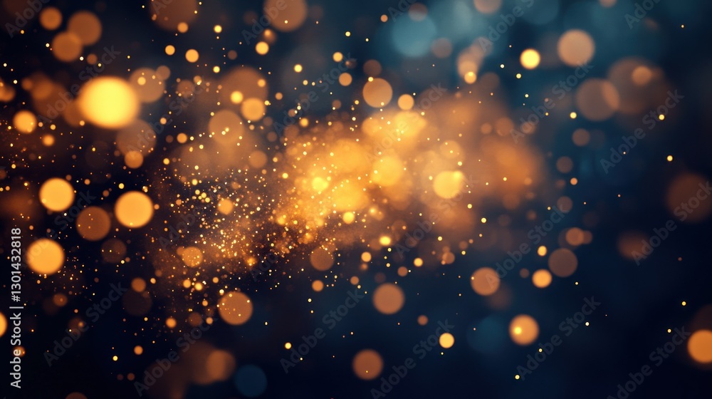 Bokeh effect of golden lights shining with elegant abstraction Bokeh effect of golden lights shining with elegant abstraction