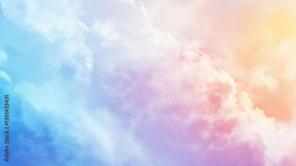 A Colorful Cloudy Sky Depicting Soothing Softness and Serenity A Colorful Cloudy Sky Depicting Soothing Softness and Serenity