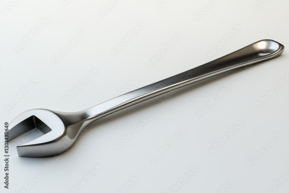 Single Metal Wrench on White Background Single Metal Wrench on White Background