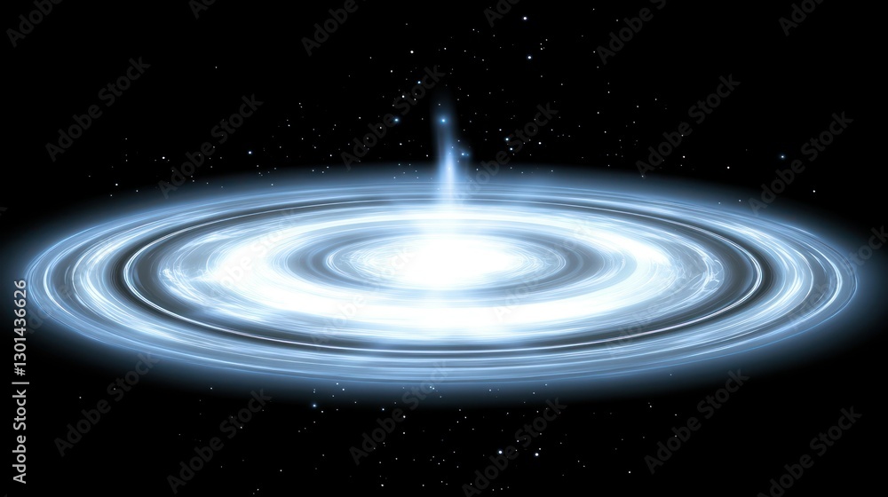 Fototapeta premium A bright light emanating from a galaxy shaped energy ring