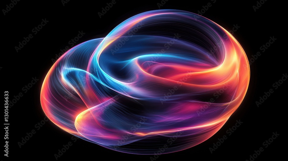 Abstract Luminous Swirls: A Symphony of Neon Hues Abstract Luminous Swirls: A Symphony of Neon Hues