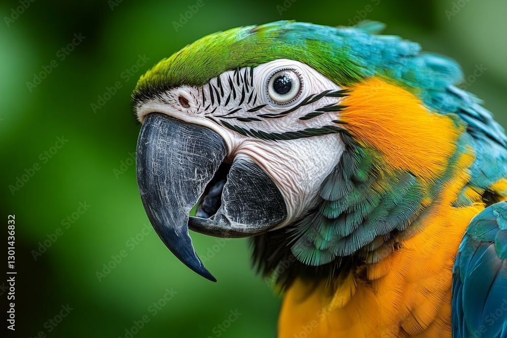 Blue-and-yellow Macaw Close-up Portrait Blue-and-yellow Macaw Close-up Portrait