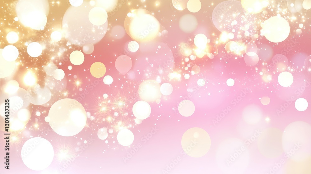 A gradient pink and gold background with beautiful sparkling bokeh effects A gradient pink and gold background with beautiful sparkling bokeh effects