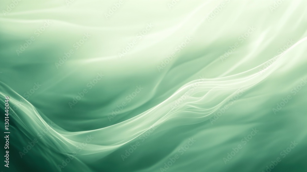 Fototapeta premium Abstract Green Swirls Creating a Delicate Flowing Visual Effect