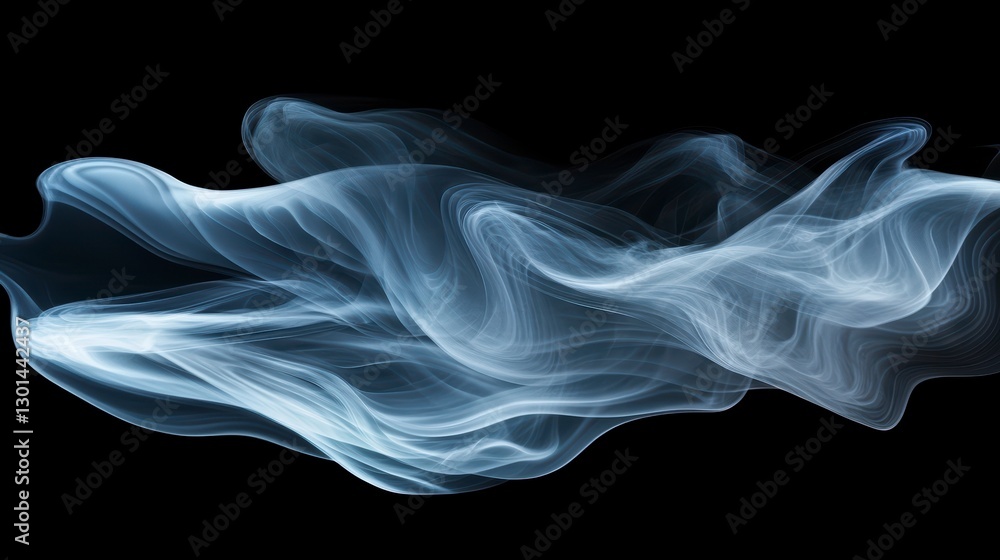 Fototapeta premium Abstract smoke swirls on black background. Possible use Design element, wallpaper