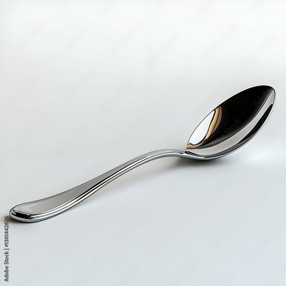 Elegant Shiny Silverware Spoon - Modern Metallic Cutlery for Sophisticated Dining Elegant Shiny Silverware Spoon - Modern Metallic Cutlery for Sophisticated Dining