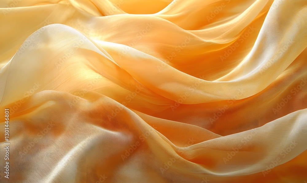 Golden Silk Waves: A luxurious fabric texture with soft, flowing folds and warm hues Golden Silk Waves: A luxurious fabric texture with soft, flowing folds and warm hues