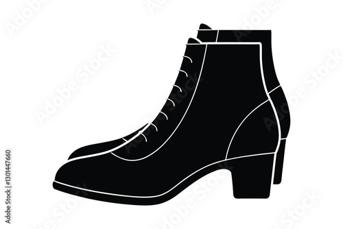 Silhouette of a pair of dress boots vector art illustration.eps