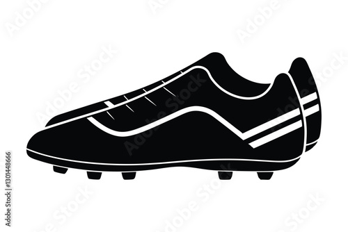 Silhouette of a pair of soccer cleats vector art illustration.eps