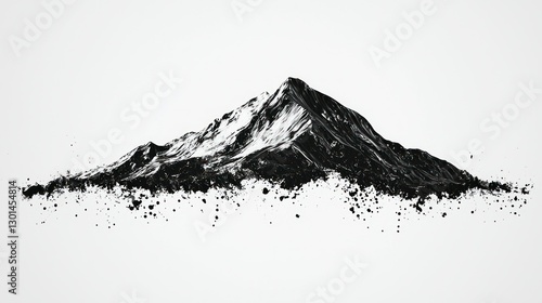 Abstract mountain silhouette, minimalist design, digital art, background use, illustration