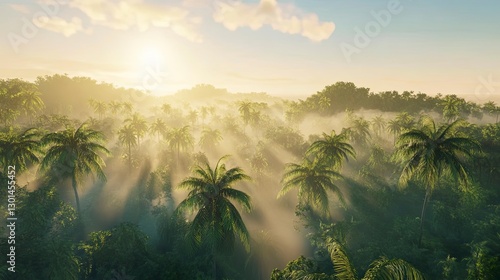 Wallpaper Mural close up of a tropical jungle, green nature in the jungle Torontodigital.ca