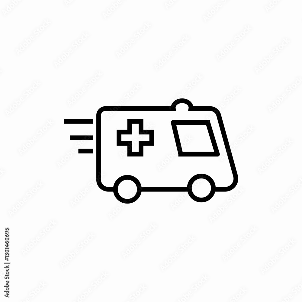Ambulance emergency vehicle icon vector sign Ambulance emergency vehicle icon vector sign