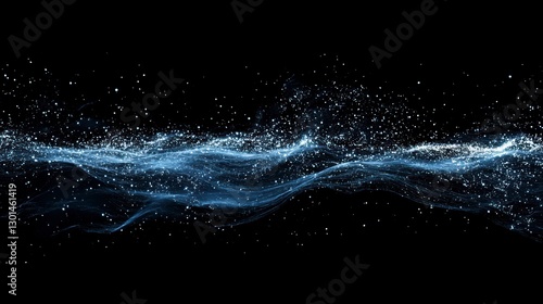 Wallpaper Mural Abstract digital wave motion on black background. Possible use Digital art, technology background, design element Torontodigital.ca