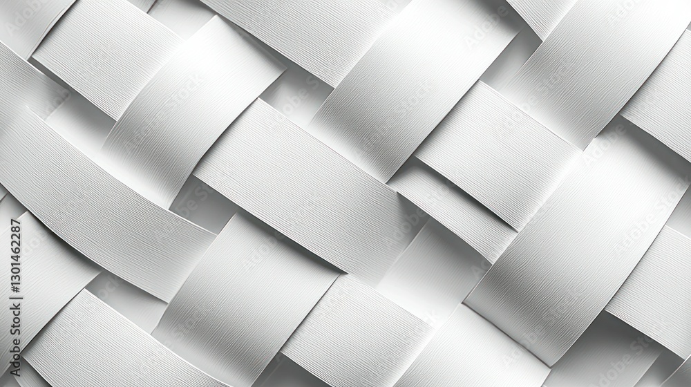 Obraz premium Abstract woven pattern created with white strips on a bright light backdrop