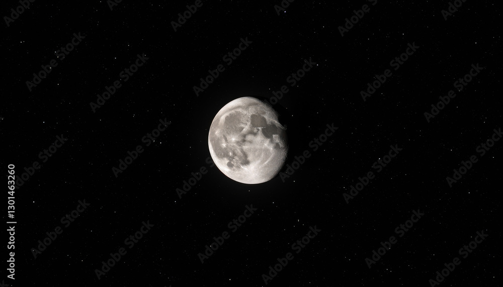 Fototapeta premium Brilliant moon illuminating starry backdrop in expansive space, cosmic beauty