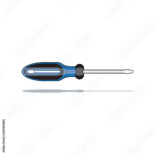 Minus-headed Phillips screwdriver with ergonomic grip for precision fastening. Essential hand tool for mechanics, electricians, and DIY projects. Made of high-quality metal for secure screw.