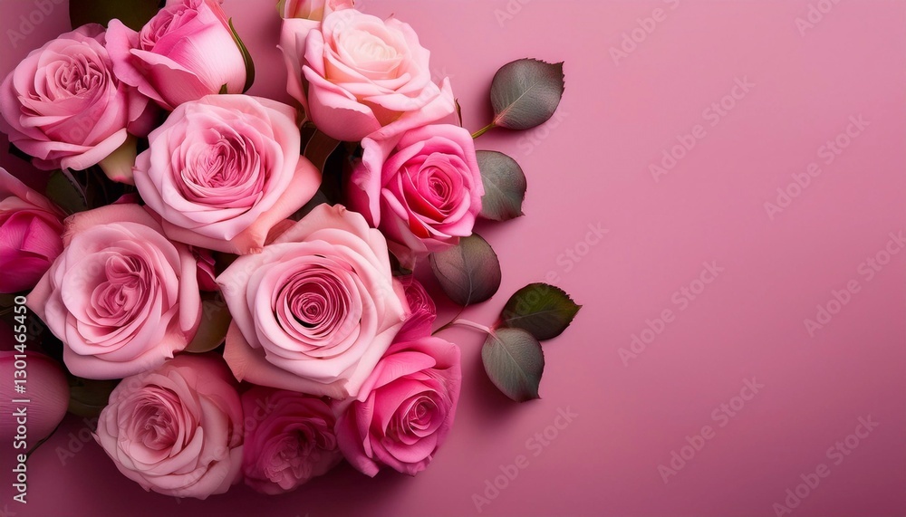 Multicolored roses on a bright background with space for text, template for a birthday card, March 8, Mother's Day. Multicolored roses on a bright background with space for text, template for a birthday card, March 8, Mother's Day.