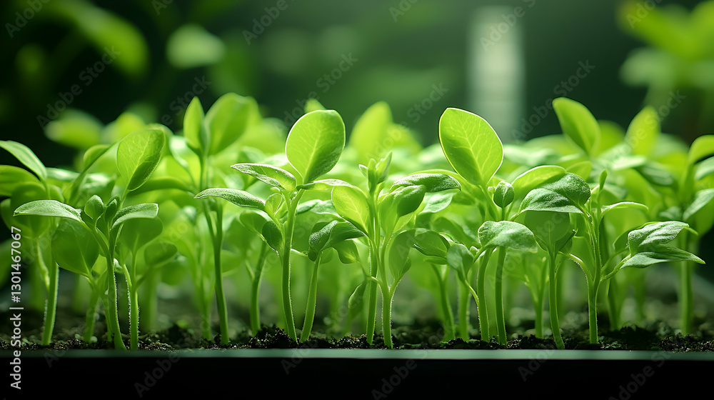 Obraz premium New seedlings sprouting in a tray