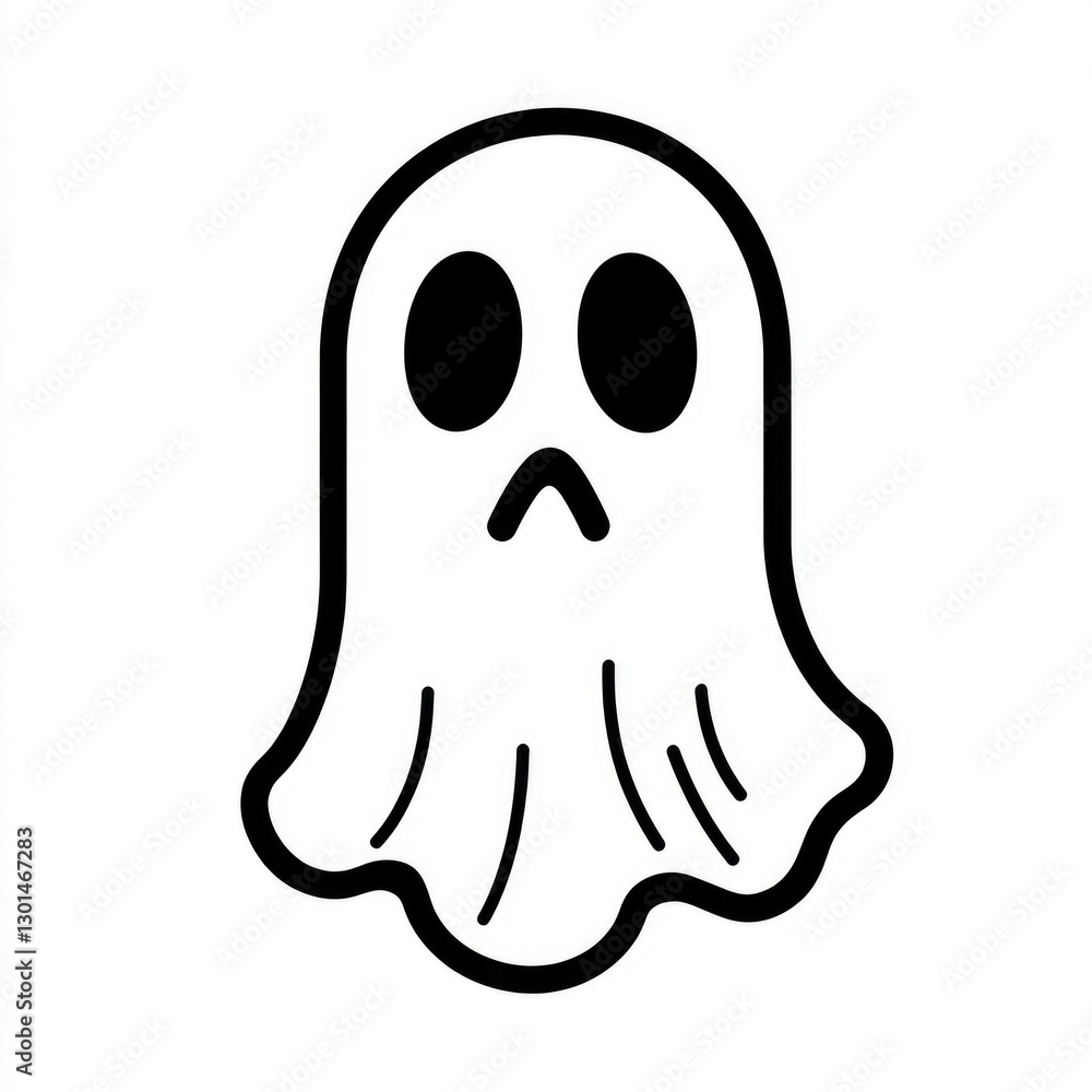 Contemporary Phantom Silhouette. Modern Design of a Spooky Spirit Emblem for Halloween Contemporary Phantom Silhouette. Modern Design of a Spooky Spirit Emblem for Halloween