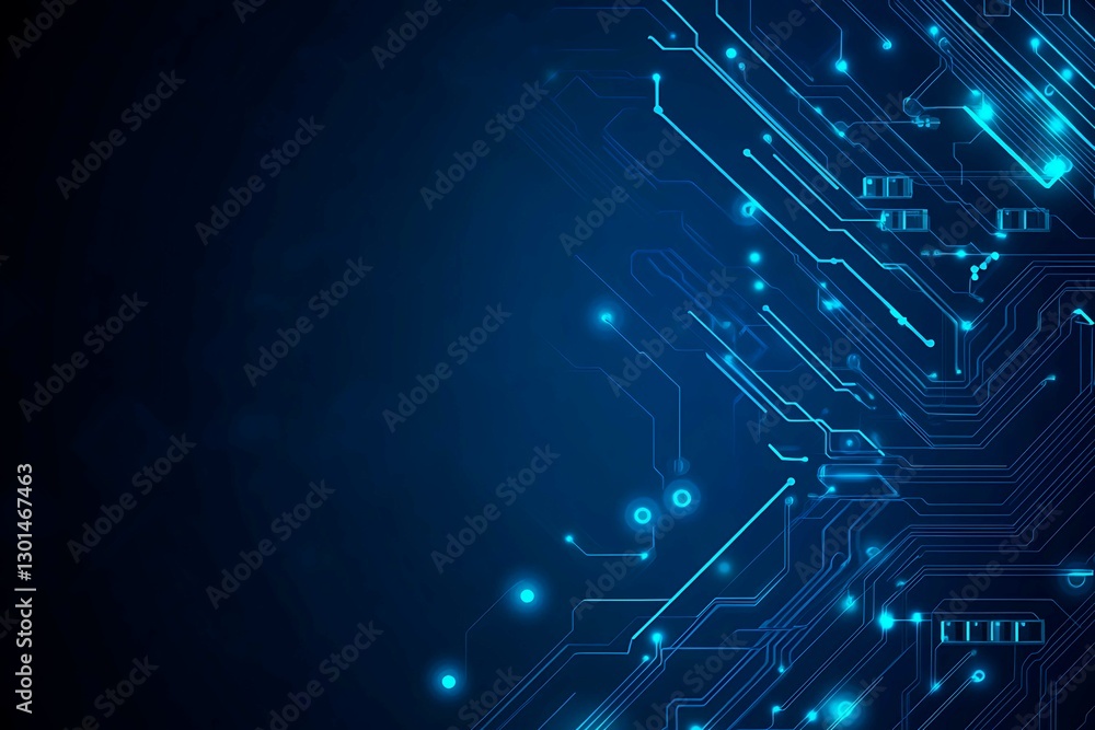 Abstract close-up of a glowing blue digital circuit board, showcasing intricate connections and technological design on a black background.
Abstract close-up of a glowing blue digital circuit board, showcasing intricate connections and technological design on a black background.