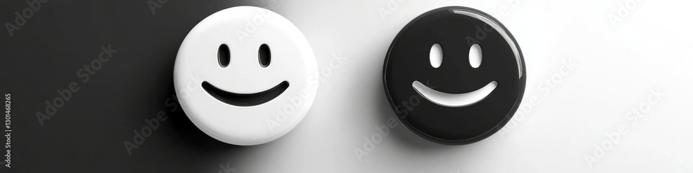 Illustrative Smiley Face Emoticon with Mask - Customer Feedback Symbol in Black and White Illustrative Smiley Face Emoticon with Mask - Customer Feedback Symbol in Black and White