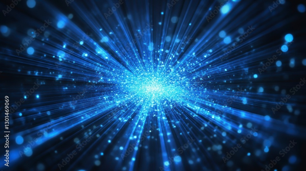 Naklejka premium Abstract blue light burst explosion