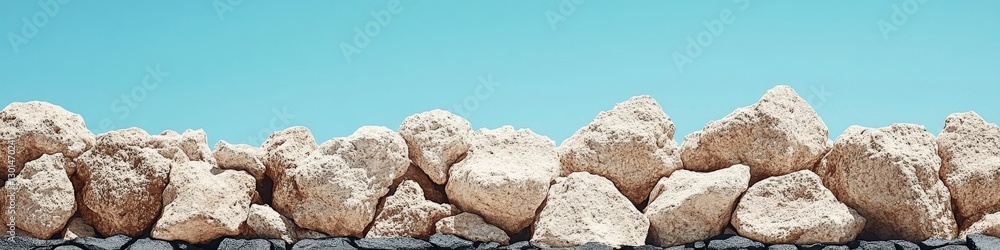 Stunning Stack of Large Natural Stones Against Clear Blue Sky Background - Perfect Landscape Wallpaper for Nature, Minimalism, and Outdoor Enthusiasts Stunning Stack of Large Natural Stones Against Clear Blue Sky Background - Perfect Landscape Wallpaper for Nature, Minimalism, and Outdoor Enthusiasts