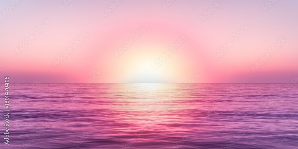 Obraz premium Serene Sunset Over Calm Ocean Waters A Tranquil Evening View with Vibrant Colors.