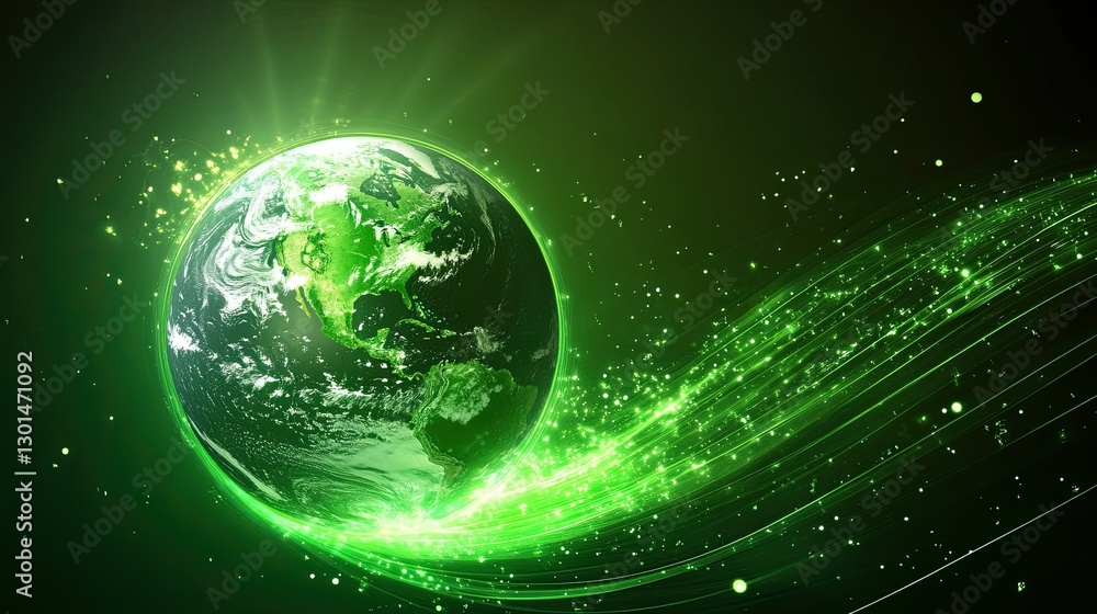 background with an Earth globe and digital lines, representing global technology background with an Earth globe and digital lines, representing global technology