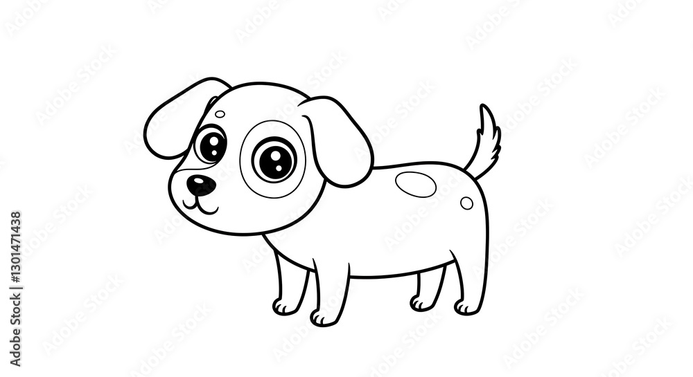 Adorable Puppy: A Simple Line Drawing of a Playful Canine Adorable Puppy: A Simple Line Drawing of a Playful Canine