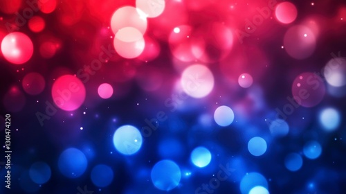 Abstract bokeh background with red and blue circles. Possible use Digital art, graphic design photo