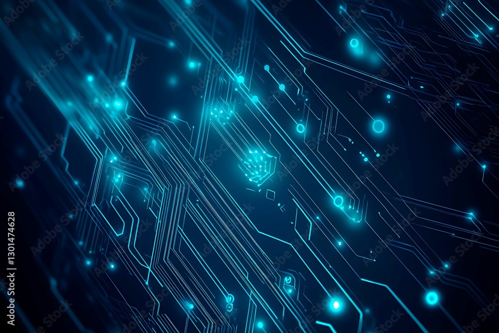 Abstract close-up of a glowing blue digital circuit board, showcasing intricate connections and technological design on a black background.
Abstract close-up of a glowing blue digital circuit board, showcasing intricate connections and technological design on a black background.