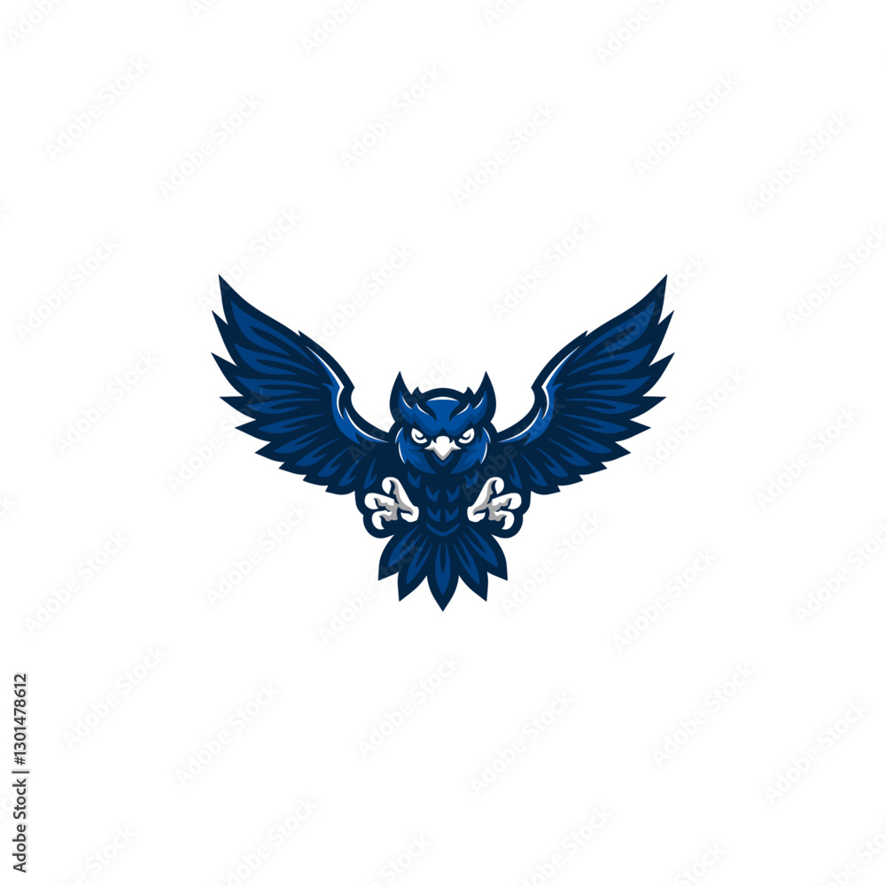 Obraz premium Owl mascot icon logo flat vector design