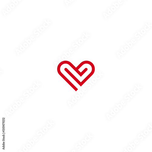 Heart fit icon logo flat vector design