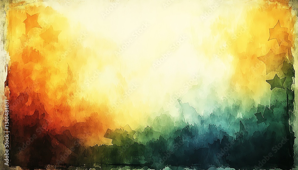 Fototapeta premium Starry watercolor paint wash gradient