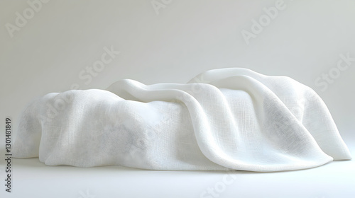 Wallpaper Mural White Fabric Draped Over Object on White Background Torontodigital.ca