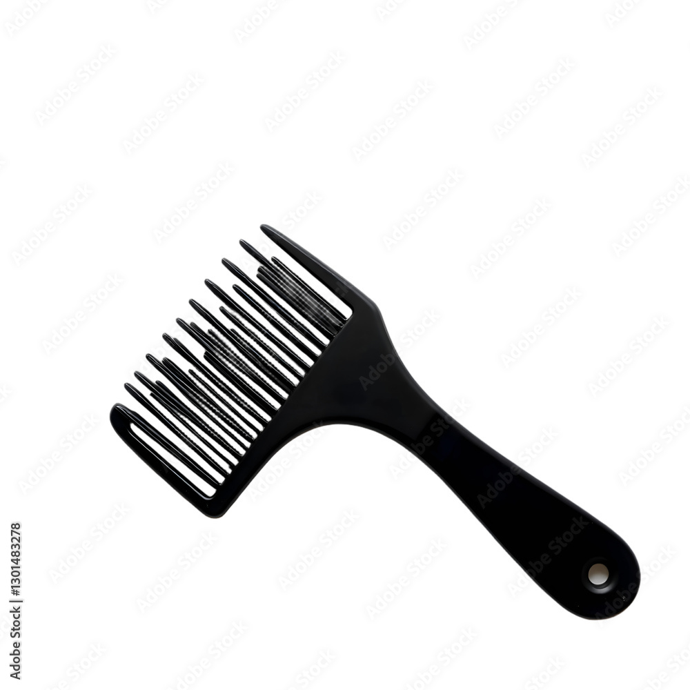 Black plastic comb isolated on transparent background Black plastic comb isolated on transparent background