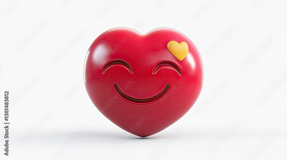 Fototapeta premium In Love Emoticon: Cute in-love emoticon character,