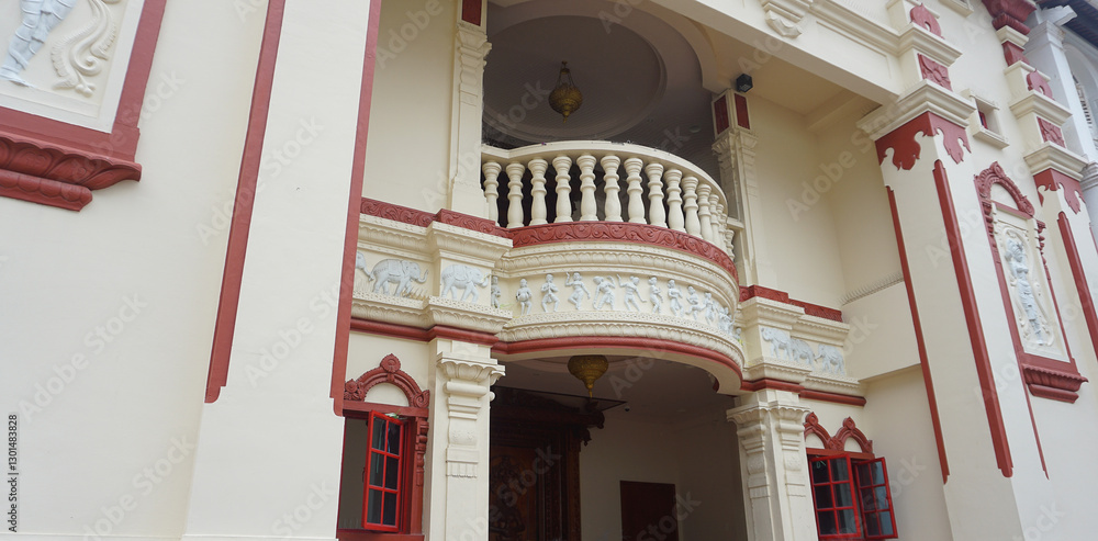 Facade of famous colorful colonial shop houses in Singapore Chinatown streets