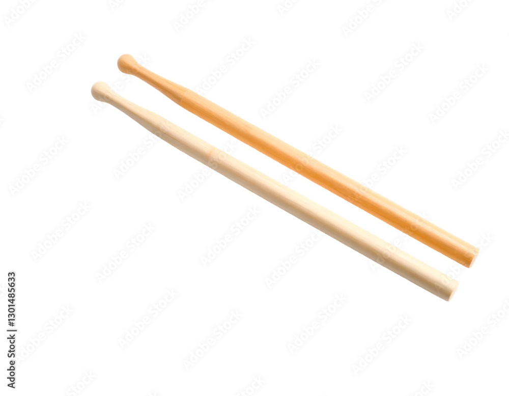 Wooden drumsticks isolated on transparent background Wooden drumsticks isolated on transparent background