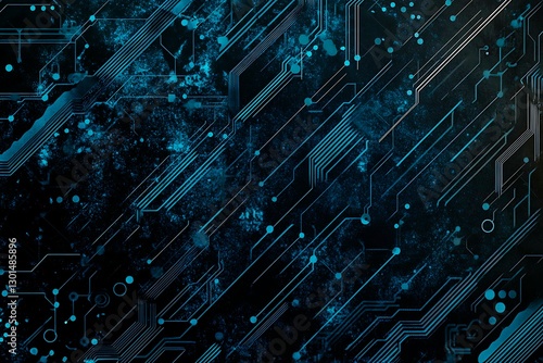 Wallpaper Mural Abstract close-up of a glowing blue digital circuit board, showcasing intricate connections and technological design on a black background.
 Torontodigital.ca