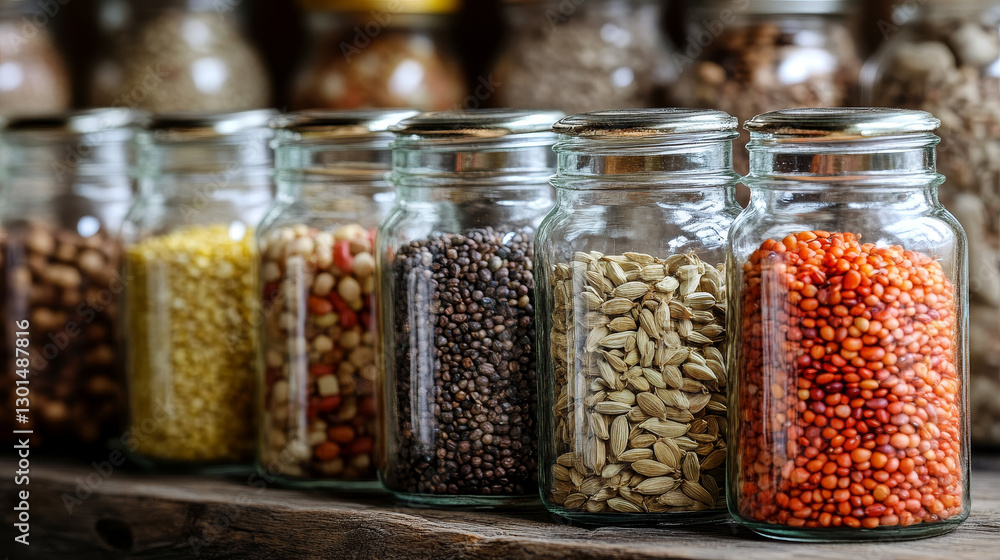 Glass jars filled with seeds, legumes, and spices --ar 16:9 --v 6.1 Job ID: 7b68cc53-5d37-4831-8c57-98922bf0b14b Glass jars filled with seeds, legumes, and spices --ar 16:9 --v 6.1 Job ID: 7b68cc53-5d37-4831-8c57-98922bf0b14b