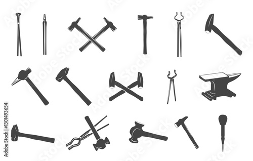 Blacksmith tools svg, Blacksmith tools silhouette, Vintage tools silhouette, Vintage tools svg, Tools svg, Tools silhouette.