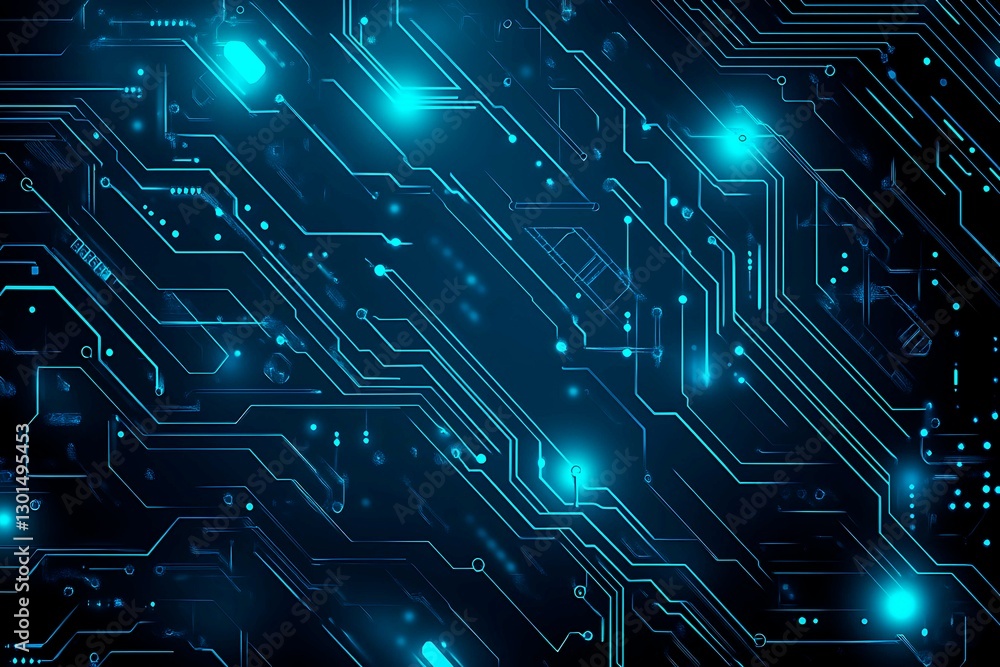 Abstract close-up of a glowing blue digital circuit board, showcasing intricate connections and technological design on a black background.
Abstract close-up of a glowing blue digital circuit board, showcasing intricate connections and technological design on a black background.