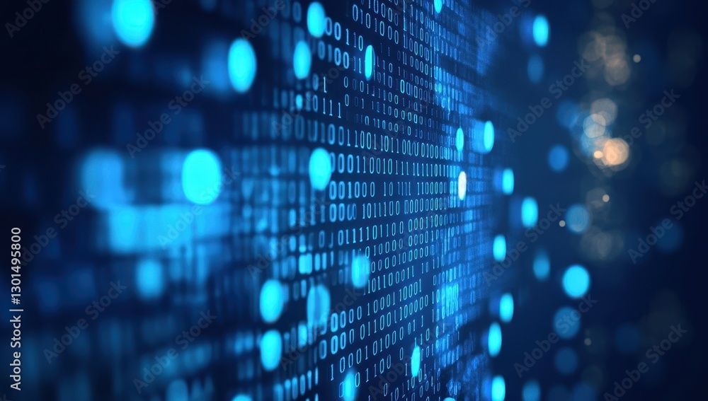 Abstract digital binary code in bright blue theme showcasing data streams and information technology background for modern applications and creative designs Abstract digital binary code in bright blue theme showcasing data streams and information technology background for modern applications and creative designs