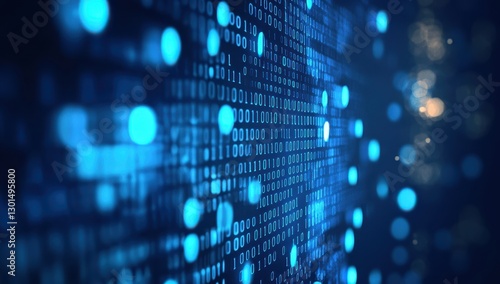 Wallpaper Mural Abstract digital binary code in bright blue theme showcasing data streams and information technology background for modern applications and creative designs Torontodigital.ca