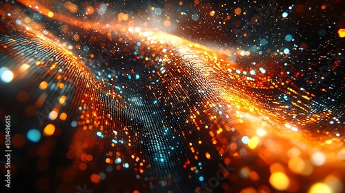 Glowing wave, cosmic dust, dark space