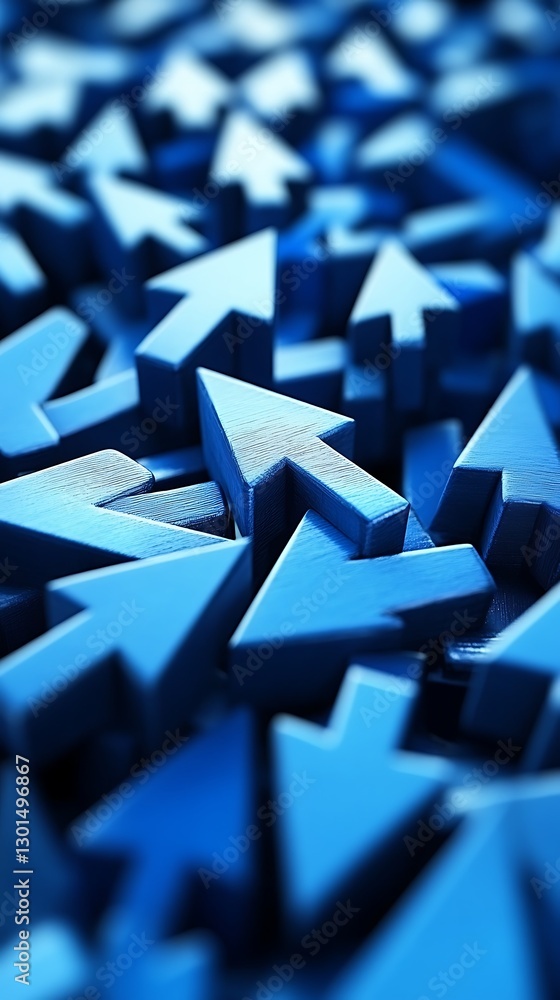Arrows pointing randomly with a blurred effect