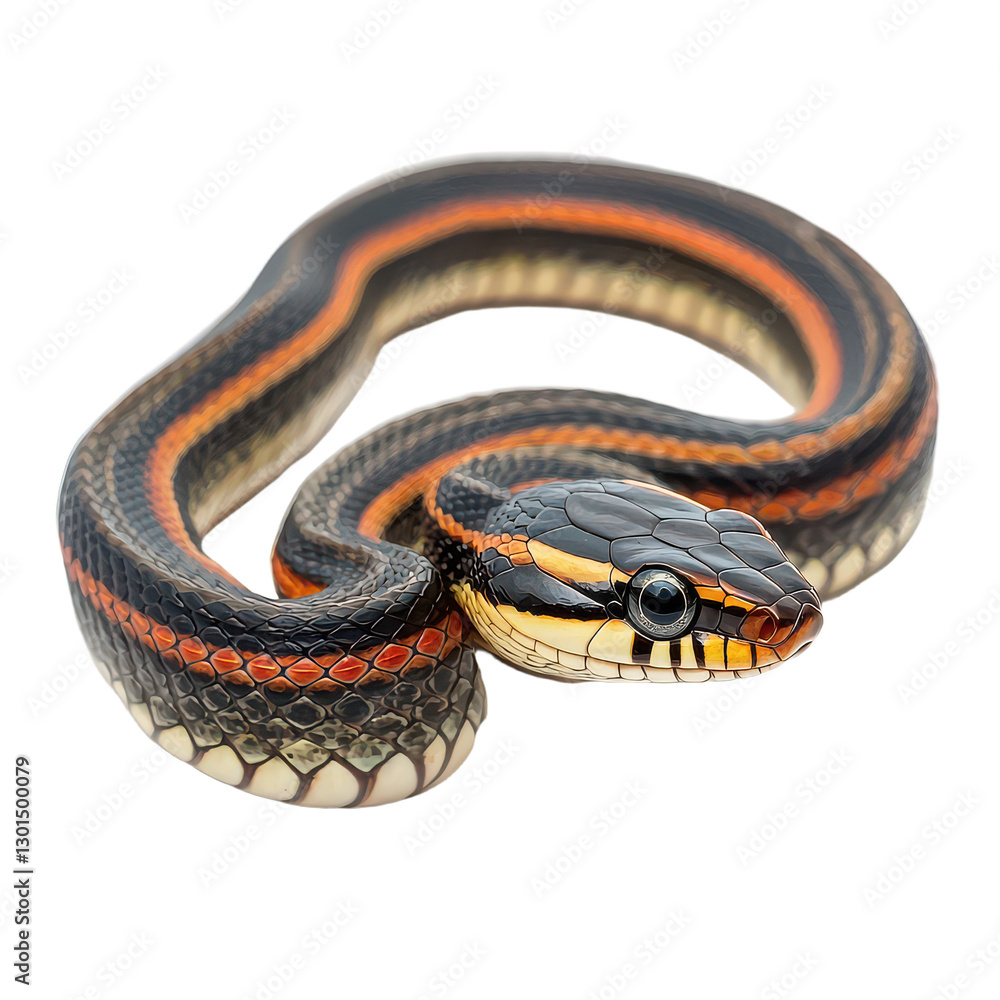 Obraz premium Garter Snake isolated on transparent background, PNG